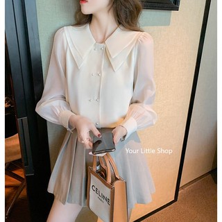 ÁO SƠ MI PHỐI VOAN
