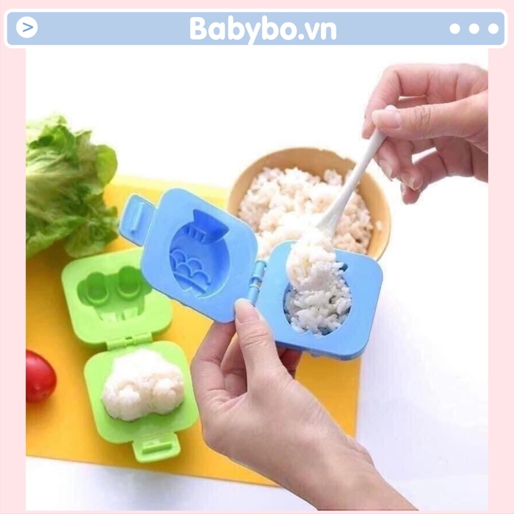 Set 6 khuôn làm cơm, bánh ăn dặm cho bé hình Gấu, thỏ, cá, ô tô, trái tim, ngôi sao