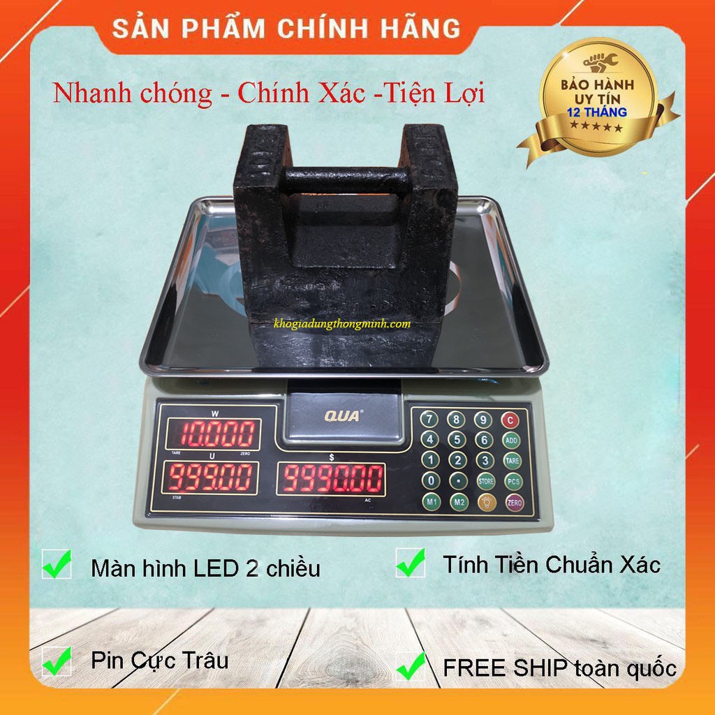 [Siêu Bền] Cân Tính Tiền Điện Tử 30Kg/1gam - CÂN ĐIỆN TỬ QUA 910 - Bảo Hành 12 Tháng