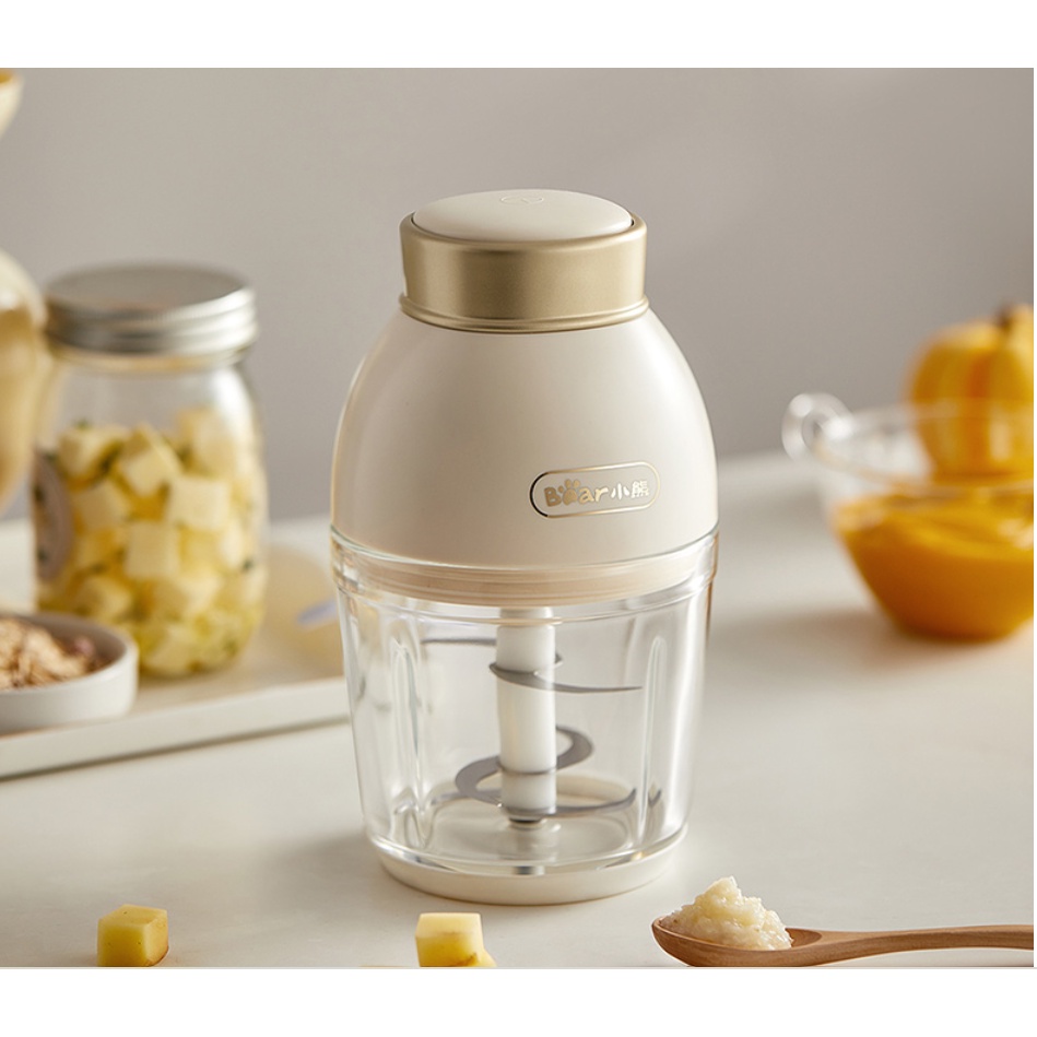 Máy xay đa năng, máy xay ăn dặm dung tích 0.6L có 6 lưỡi dao chính hãng bear QSJ-D02Q1