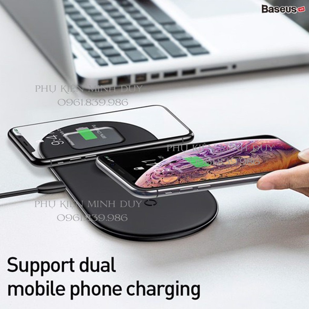 Đế sạc không dây Baseus Smart 3 in 1 Wireless Charger For Phone, Apple Watch, Airpods 18W Max Wireless Quick Charger