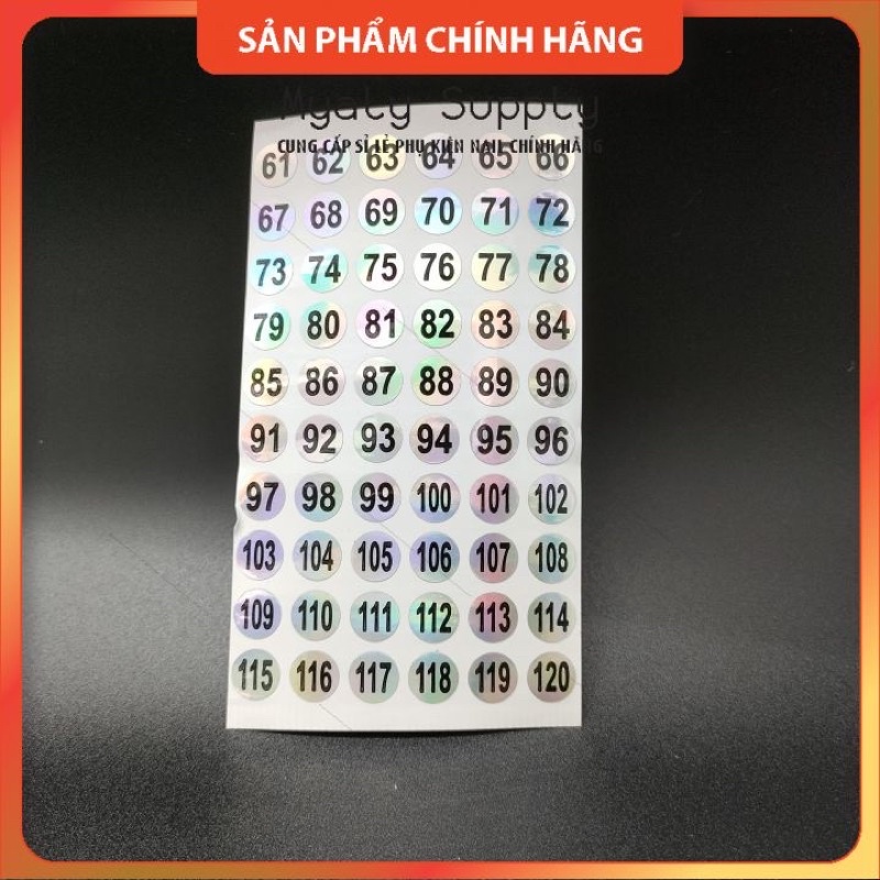 Tem số dán nắp chai sơn,phân loại thứ tự,màu sắc