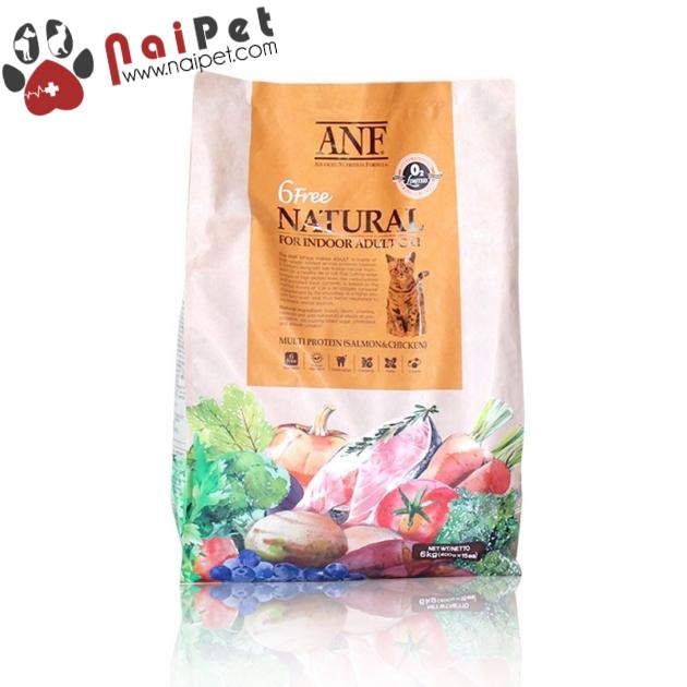 Thức Ăn Hạt Cho Mèo Trưởng Thành Vị Cá Hồi Và Gà ANF Natural For Indoor Adult Cat 6 Free 400g