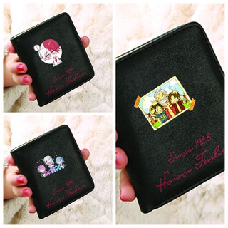 Ví ngắn đen cầm tay IN HÌNH ONE PIECE RE: ZERO MY HERO ACADEMIA TODOROKI chibi anime đựng vật dụng nhỏ xinh xắn