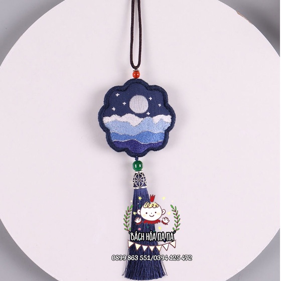 DIY tự thêu túi thơm phụ Kiện/Móc Khóa Bộ Kit Tự Tập Thêu Tay Phong Cách Biển Cả - The Sea Cho bạn Trai- Bách hóa Na Na