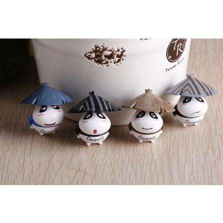 ❤❤Gấu Panda Đội Nón Lá Siêu Cưng❤❤ Phụ Kiện Trang Trí Tiểu Cảnh Sen Đá, Terrarium, Decord Mô Hình