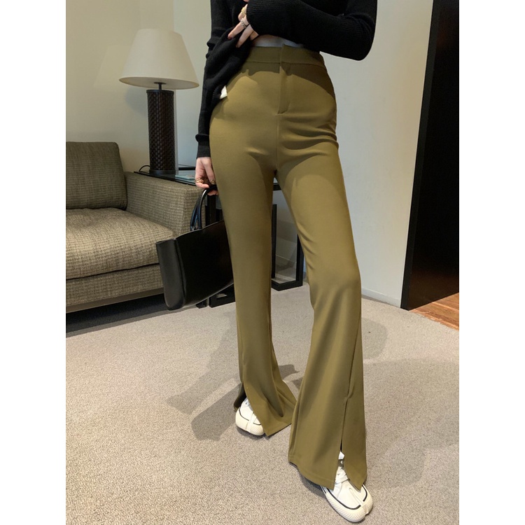 Quần dài lưng cao dáng ôm thời trang thu đông sành điệu | BigBuy360 - bigbuy360.vn