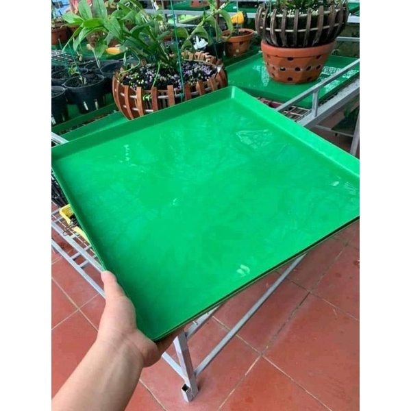 Sét 10 khay nhựa đựng nước, lót chậu lan, kích thước 50cm×50cm, sâu lòng 3cm