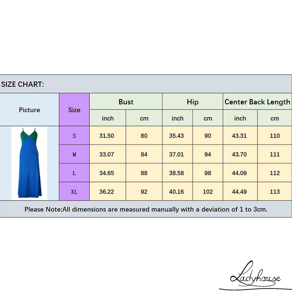 Đầm Dài Hai Dây Cổ Chữ V Màu Sắc Tương Phản Thời Trang Mùa Hè Dành Cho Nữ