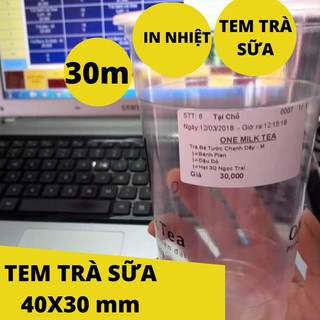 Tem decal trà sữa 40x30 mm - decal nhiệt 30x40 mm