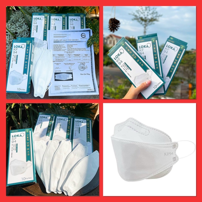 Khẩu trang 4 Lớp KF94 LOKA Chống Bụi Mịn Và Kháng Khuẩn Hàng Cao Cấp Hàn Quốc