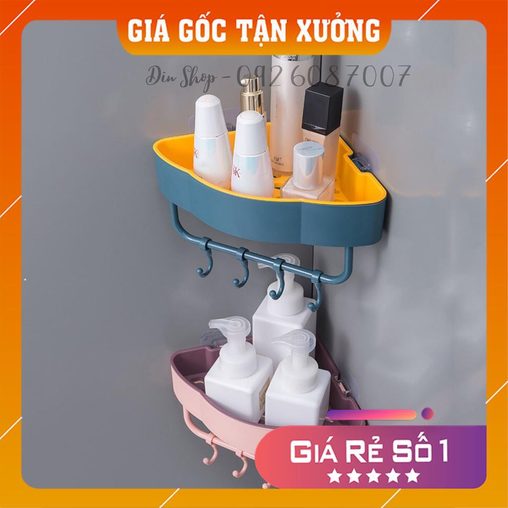 Kệ Góc Dán Tường DIN SHOP Kệ Để Vật Dụng Nhà Tắm Tam Giác Có Tải Trọng Cao Kèm Miếng Dán Cực Dính, Nhiều Màu Sắc