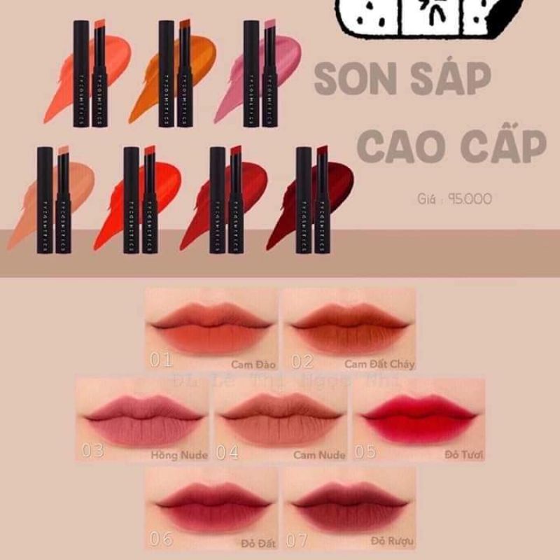 Son sáp Ty Cosmetics Matte lip crayon chính hãng không vỏ hộp