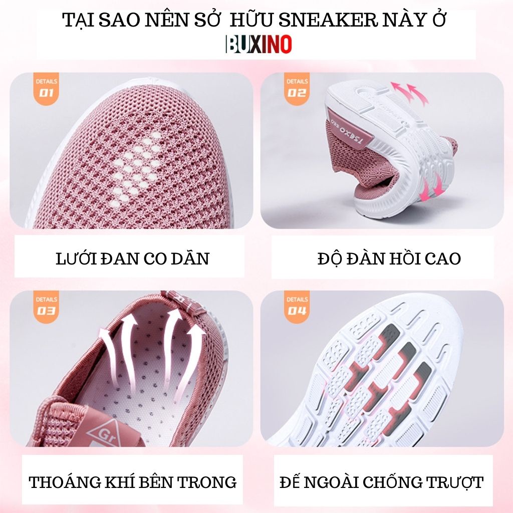 Giày Sneaker Nữ Nữ BUXINO02 Giày Thể Thao Nữ Chạy Bộ Cột Dây Cổ Thấp Ulzzang Đi Học Đi Chơi Thoáng Khí Size Từ 36 Đến 39