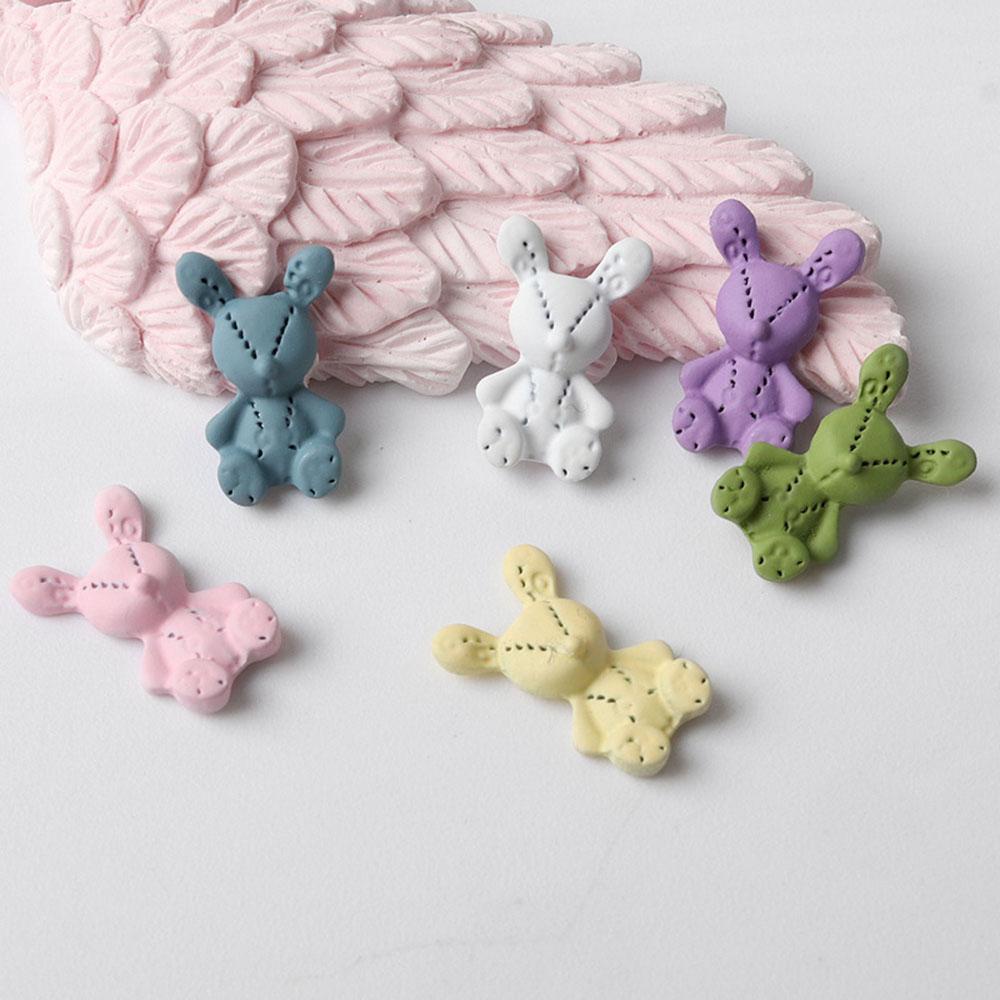 OCEANMAP Phụ Kiện Trang Trí Móng Nghệ Thuật DIY Hình Thỏ Ba Chiều Bằng Kim Loại Dễ Thương