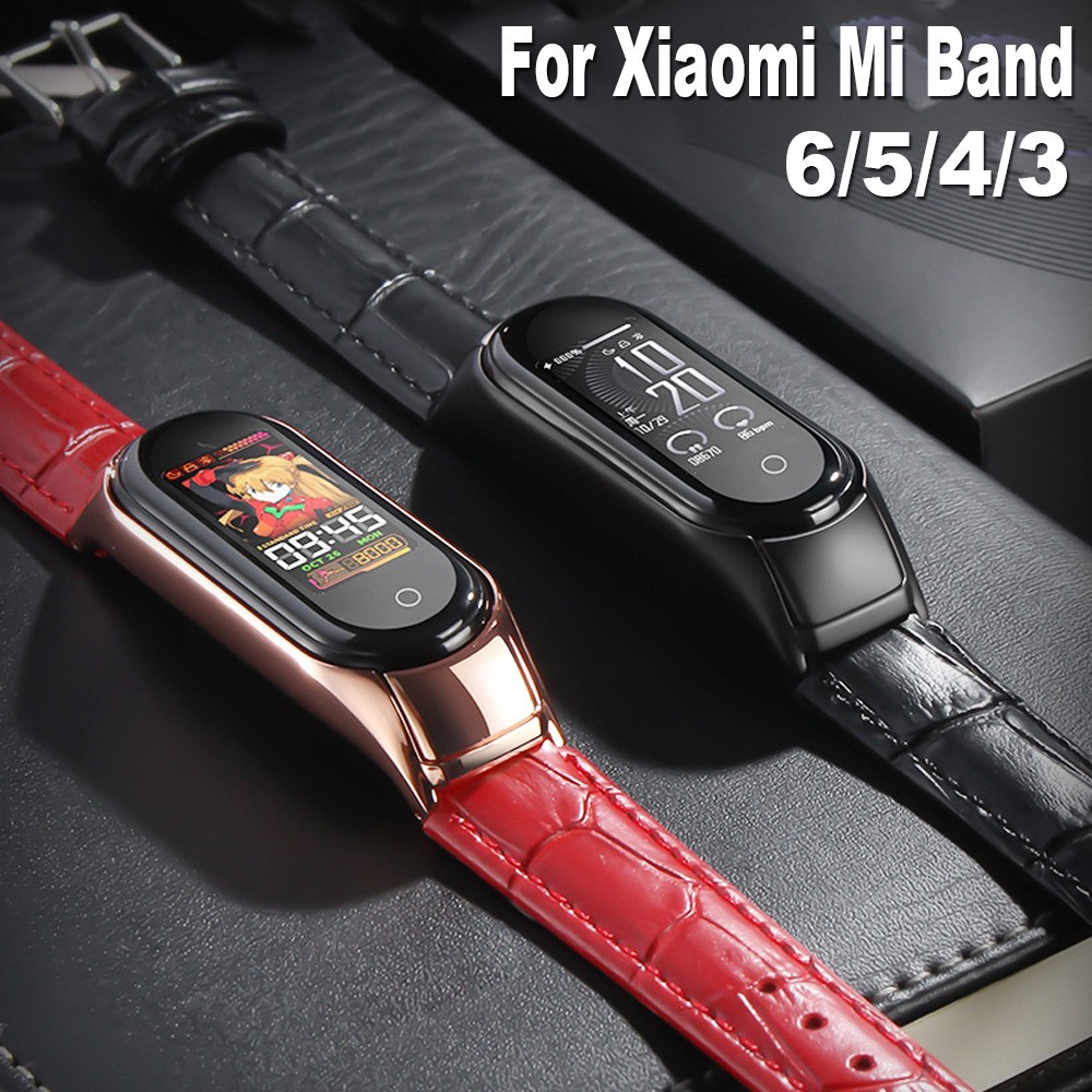 Dây đeo bằng da mềm cho Xiaomi Mi Band 6 5 4 3