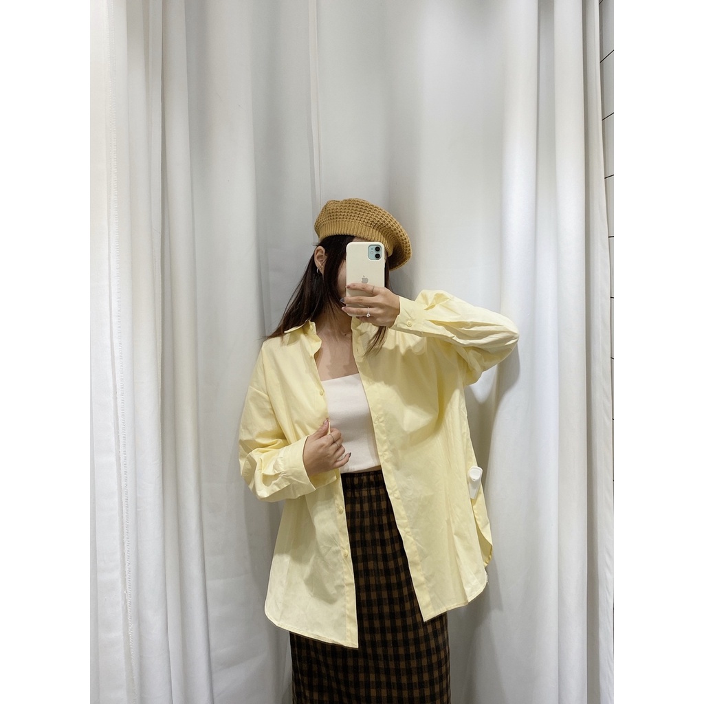 Áo sơ mi cotton pastel HQ - AV848