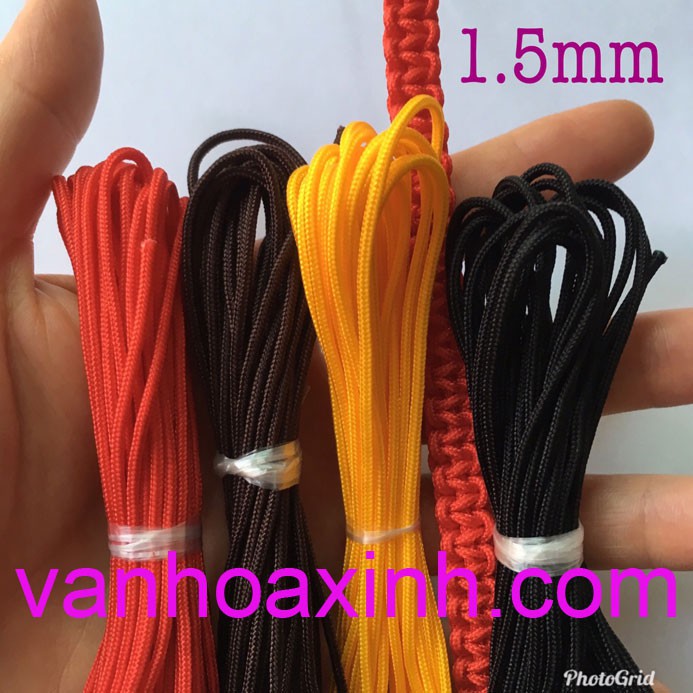 Dây dù paracord size 1mm-2mm (mẫu xịn) đan vòng nam nữ, phong thủy, có lõi rút