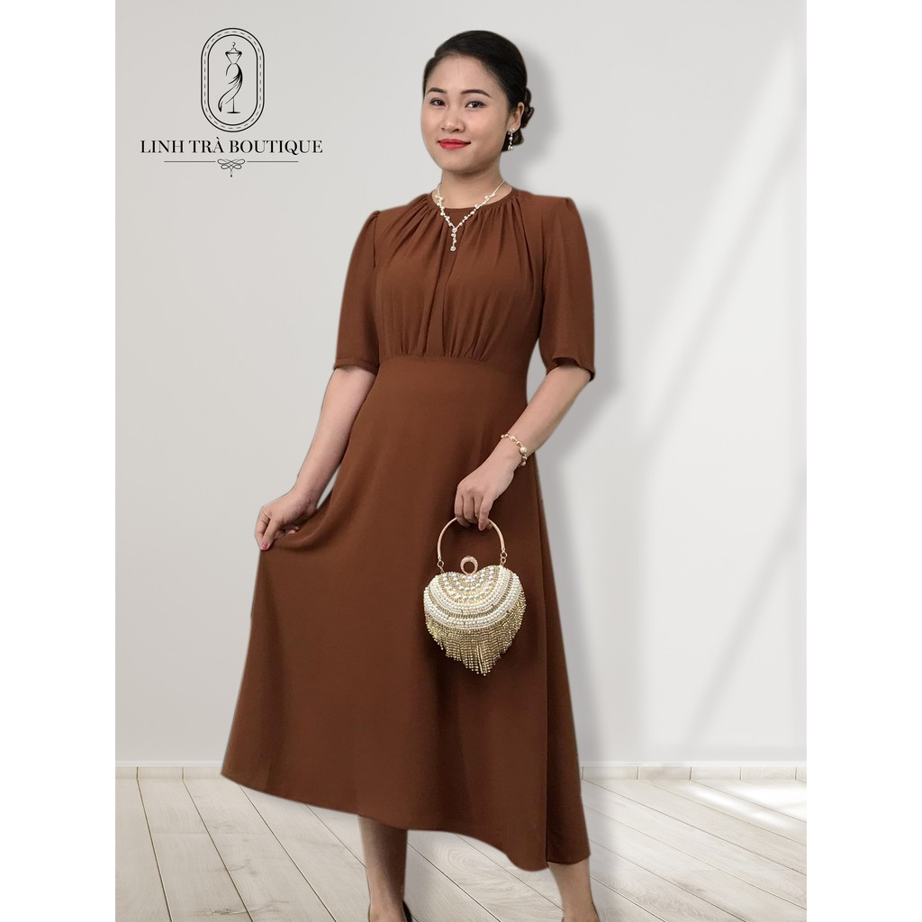 Váy đầm trung niên cao cấp [LINH TRÀ] đầm voan maxi thiết kế lịch sự, sang trọng - TM 127 | BigBuy360 - bigbuy360.vn