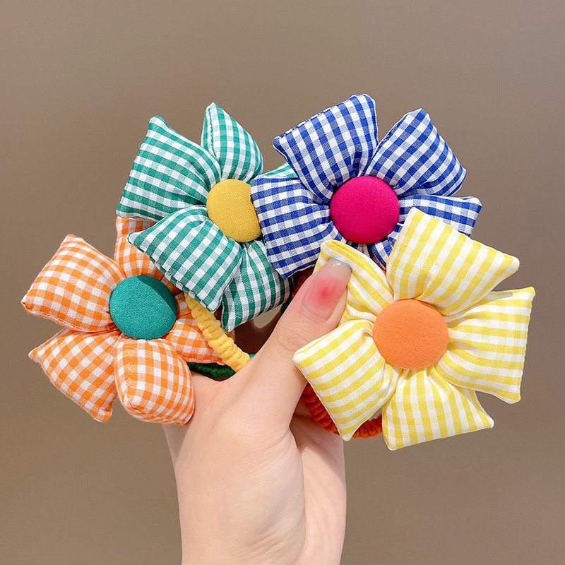 Dây Cột Tóc Cao Su Họa Tiết Hoa Hướng Dương Dễ Thương Xinh Xắn Cho Bé Gái