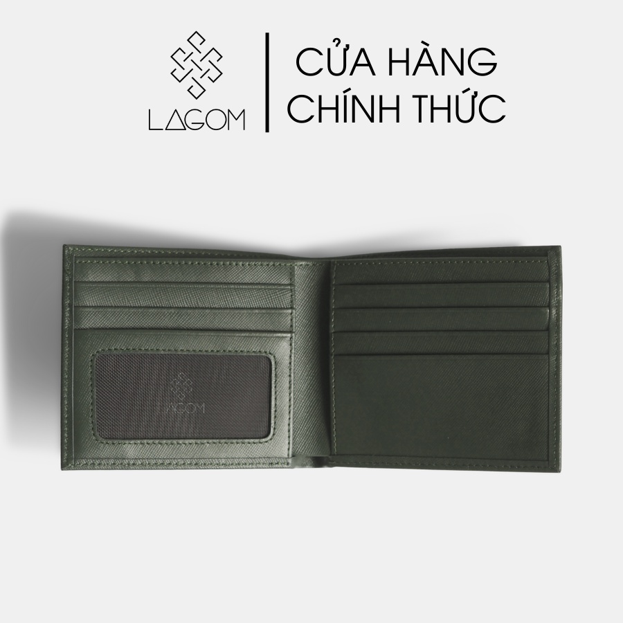 Ví nam Da Thật LAGOM Forest Bifold - dáng ngang có ngăn để ảnh