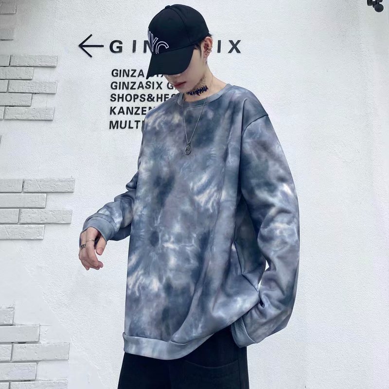 Korean Style Fashion Round Neck Long Sleeve Men's T-shirt Size M-5XL