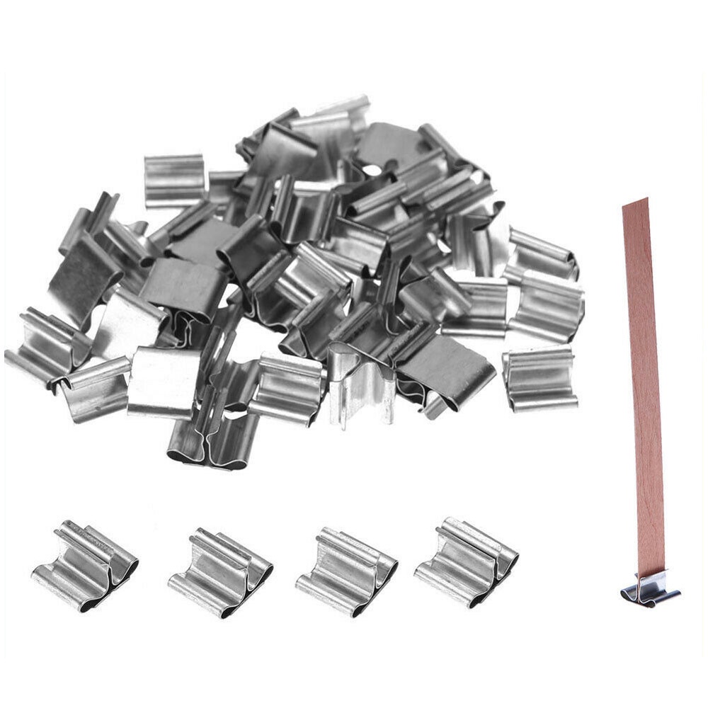 Set 50 chân đế kẹp bấc nến gỗ gỗ tiện lợi dành cho tự làm nến