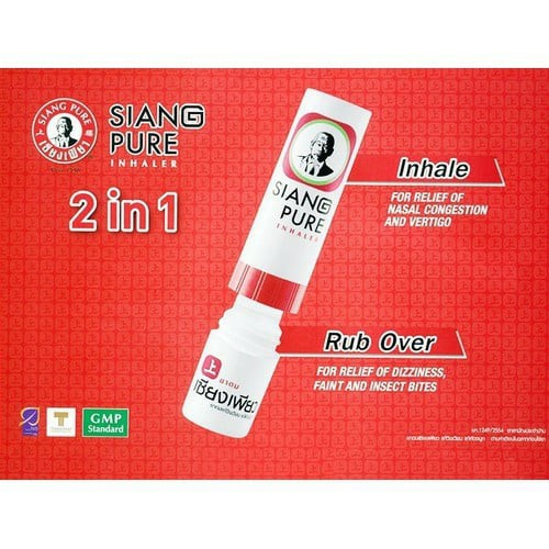 [combo 1 vỉ 6 ]Ống hít thông mũi ông già siang pure 2 Đầu Thái Lan