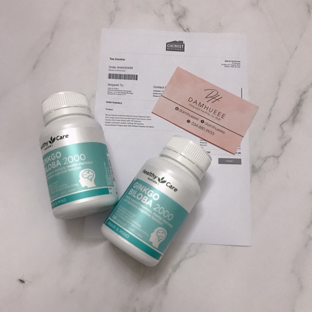 [Mã GROSALEHOT giảm 8% đơn 250K] (Đủ bill) Bổ não Ginkgo Biloba Healthy Care Úc 100 viên | BigBuy360 - bigbuy360.vn