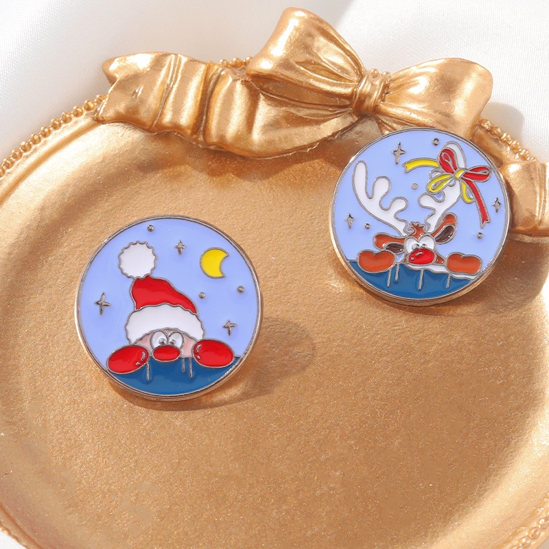 Ghim cài áo QIHE JEWELRY họa tiết Giáng sinh dễ thương