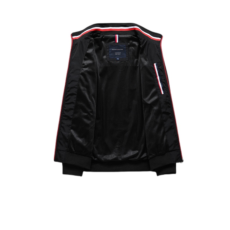 Áo Khoác Tommy Phối Khóa Kéo Phía Trước Cổ Điển Cho Nam