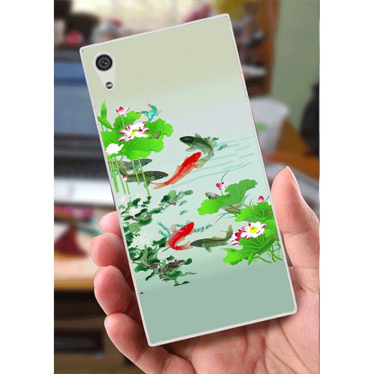 Ốp lưng Sony Xperia XA1 (dẻo viền trắng trong) - Cá Chép, Tulip, Heo Cartoon, Đại Bàng