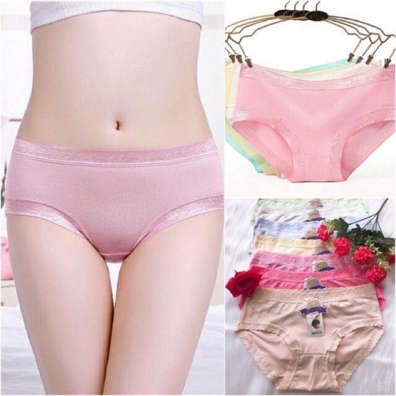 Si 10 quần lót nữ cotton viền ren 819 Mềm mịn siêu đẹp