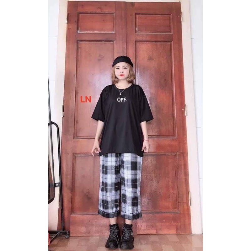 Sét áo thun theo hình+quần karo