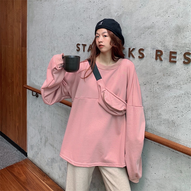 Áo Thun Dài Tay Dáng Rộng Thiết Kế Giản Dị Thời Trang