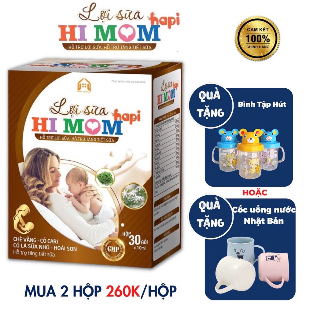 HI MOM Lợi Sữa HaPi, Hỗ Trợ tăng Tiết Sữa, Giảm Nguy Cơ Tắc Tuyến Sữa (Chính Hãng)