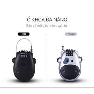 Khóa số đa năng hình con bò chống trộm nón bảo hiểm - Phụ kiện đi phượt, du lịch