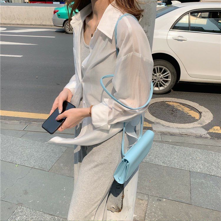 Áo Sơ Mi Trắng Tay Dài Chống Nắng Phong Cách Hong Kong Thời Trang Mùa Hè Cho Nữ