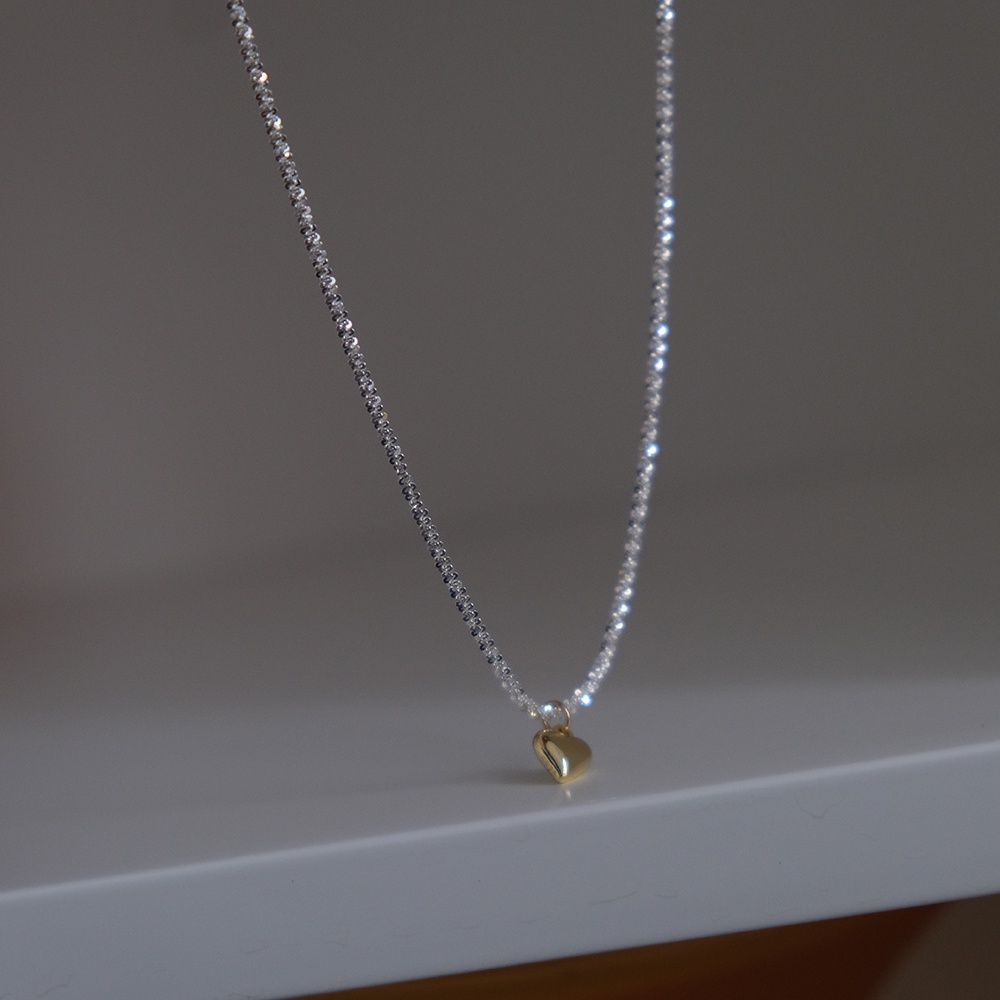 Dây Chuyền Mặt Trái Tim Màu Sắc Lấp Lánh Thời Trang Dành Cho Nữ