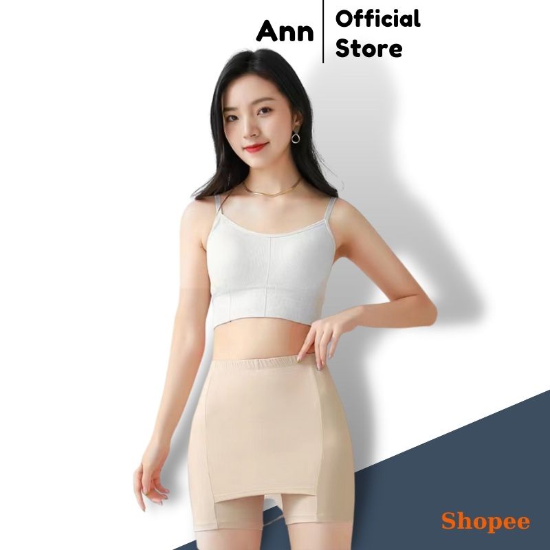Quần Mặc Váy Ann Chất Cotton Thun Có Tà Che Phần Đái Quần - 11