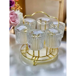 Bộ 6 cốc thuỷ tinh xoay