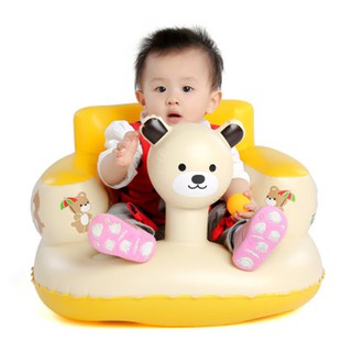 Ghế hơi tập ngồi mẫu gấu - Có van bơm xã tự động: Loại 1 + Tặng kèm keo và miếng vá