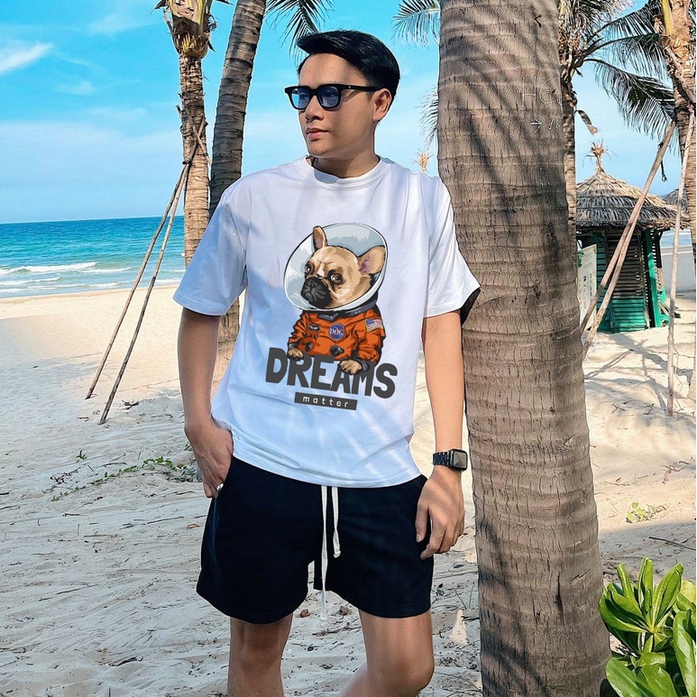 Áo Hình Chó Phi Hành Gia - B&W Studio, Chất Vải 100% Cotton, Dày Dặn, 4 Màu, Form Rộng M-2XL, Mã DOVA020