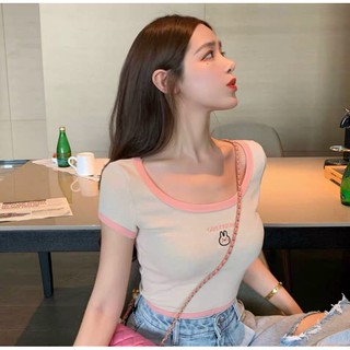 Áo kiểu ôm body thỏ hồng