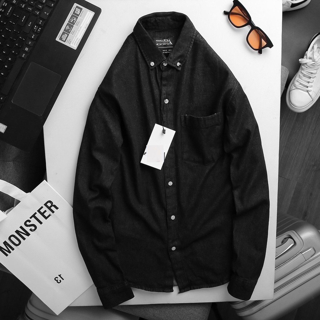 Áo Sơ Mi Denim Nam Vải Dày Mịn Co Giãn Xịn XÒ DNA | BigBuy360 - bigbuy360.vn