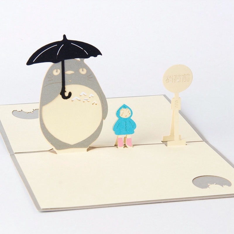 love*3D Pop Up Cards My Neighbour Totoro Greeting Birthday Cards for All Occasions