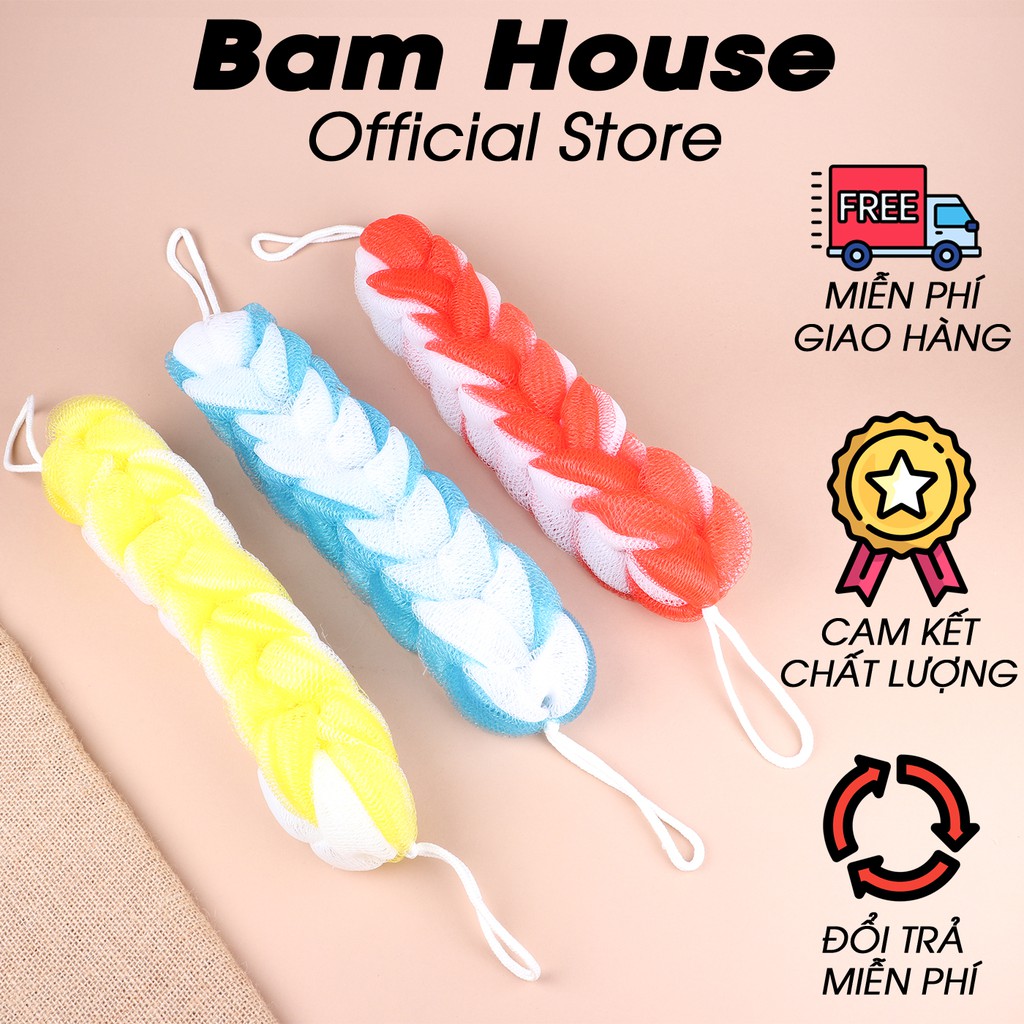 [Mã LIFEM1 giảm 50k đơn 99k] Bộ 3 bông tắm cọ dài Bam House tạo bọt tốt cao cấp BT02 – BamBam Store