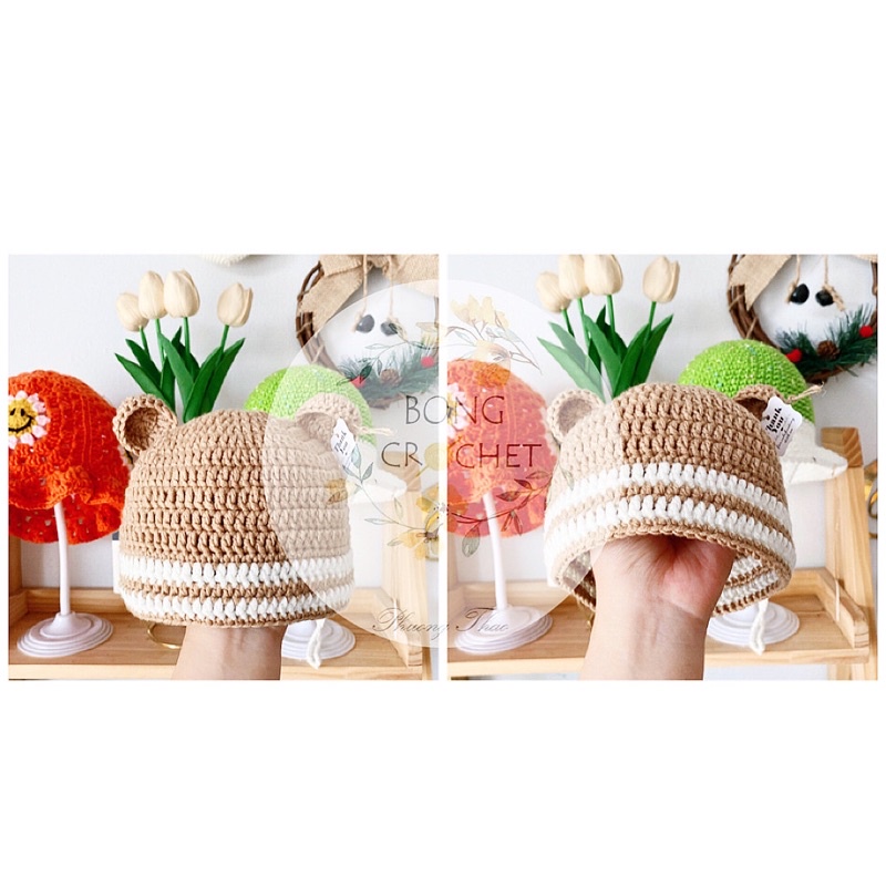 Mũ len gấu [crochet] 🧸 xinh cho bé