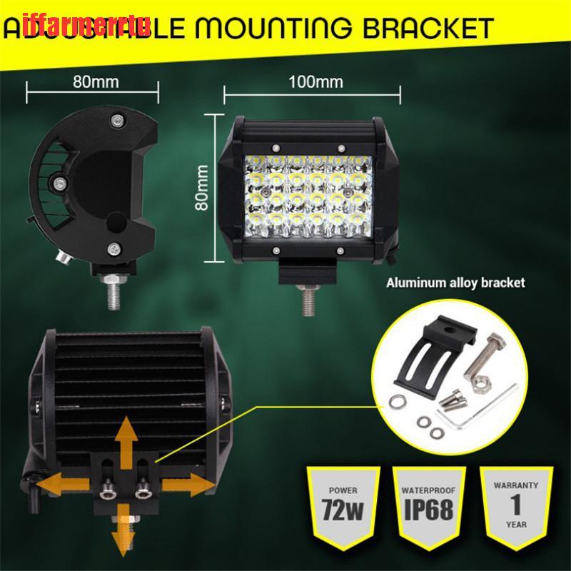 {iffarmerrtu}72W LED Work Light Bar Spot Beam Offroad Car Diving Truck SUV 4WD ATV 4 x 4 TQM