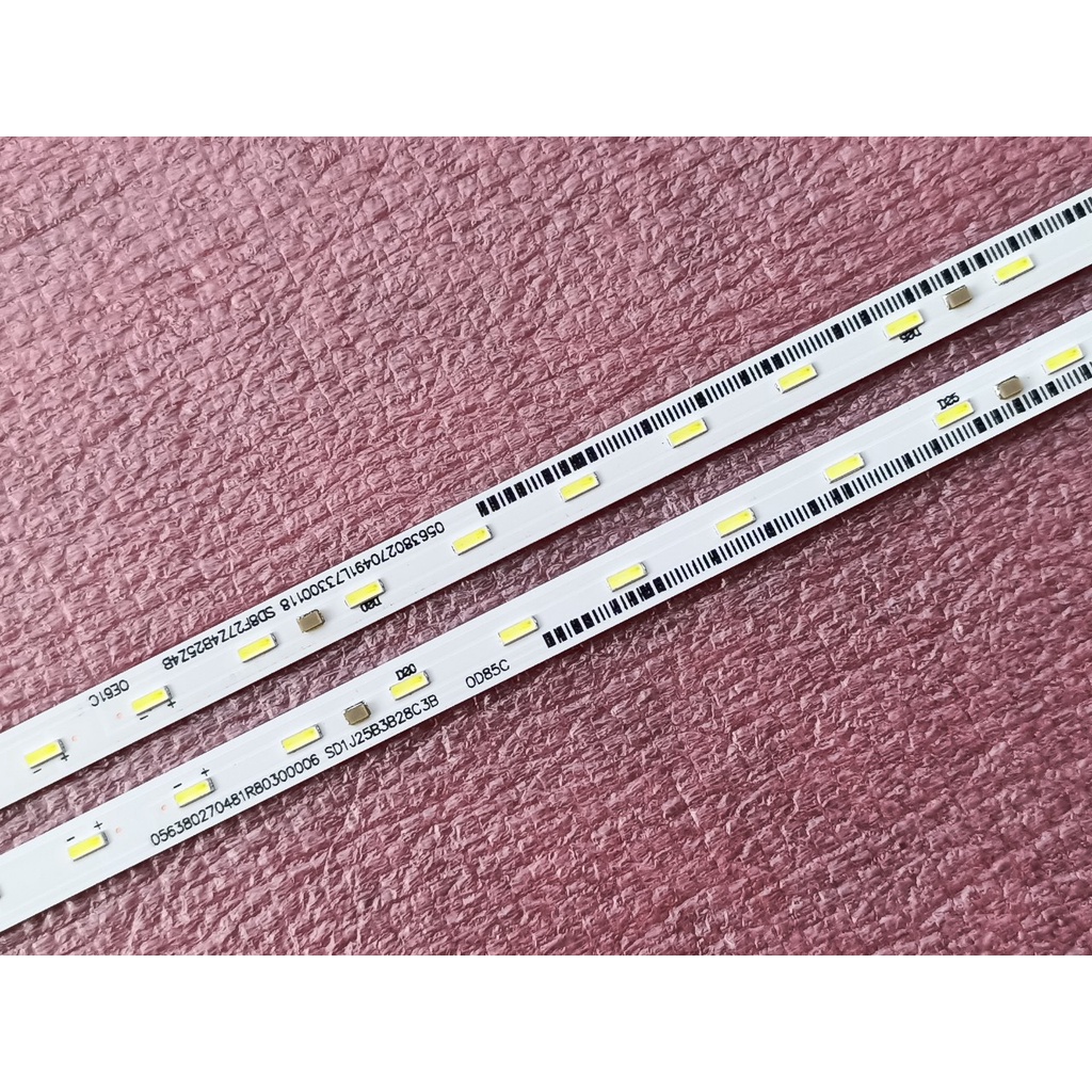 THANH ĐÈN LED VIỀN TIVI SONY 55X8000E 55X8500E 55X7200E HÀNG MỚI 100%, BỘ 2 THANH, MỖI THANH 51 BÓNG 6V, DÀI 60cm